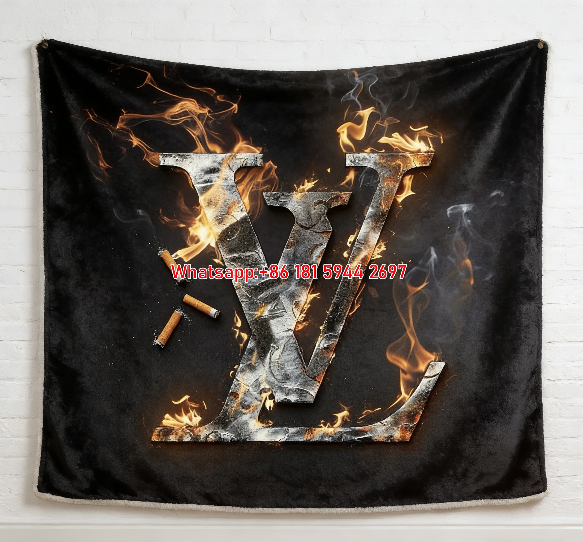 Burnt Luxury LV Blanket Smoking LV Monogram Throw 151